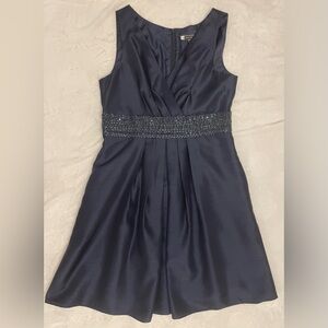 JS Boutique Navy Beaded A-Line Dress